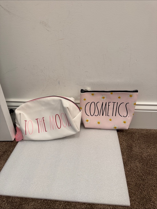 Rae Dunn Handbags - Rae Dunn set of 2 cosmetic makeup bags to the moon